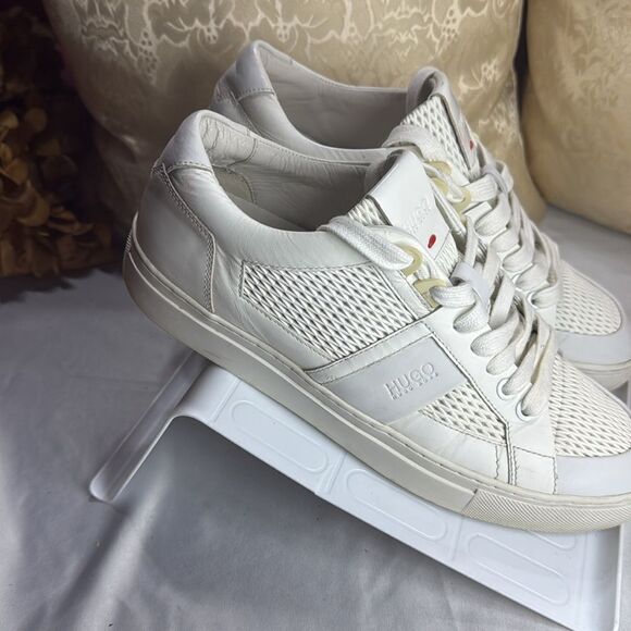 (S5) Hugo Hugo Boss Baskets Futurism In White, leather sneakers size 41/10 - Picture 3 of 13